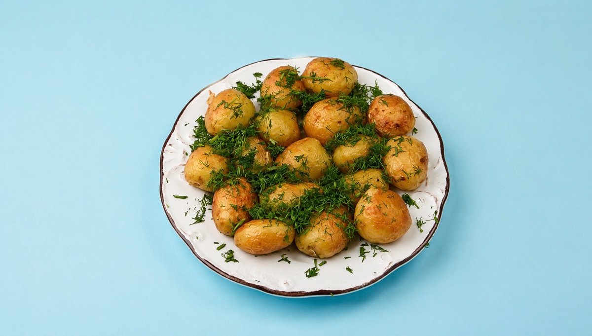 Жареный картофель с укропом